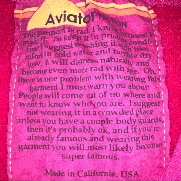 AVIATOR NATION Glider Colorblock Crewneck Sweatshirt/Pullover w/ Pockets | EUC!! - Picture 5 of 5